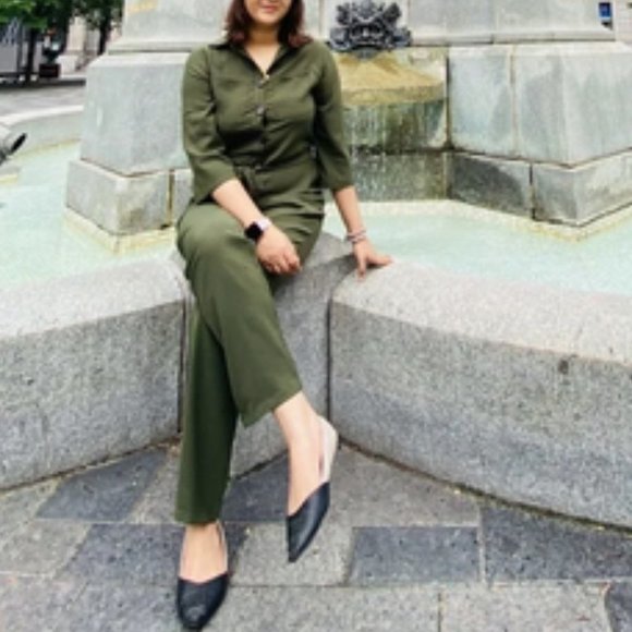 Virginia belted Jumpsuit - Olive - Picture 2 of 8